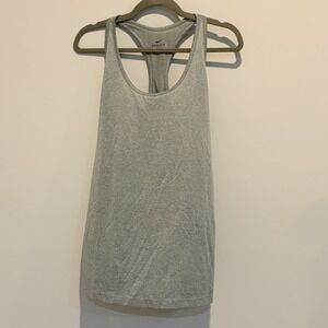 Nike Running Women's Tank Top Shirt Size Large Gray Swoosh Dri Fit Activewear